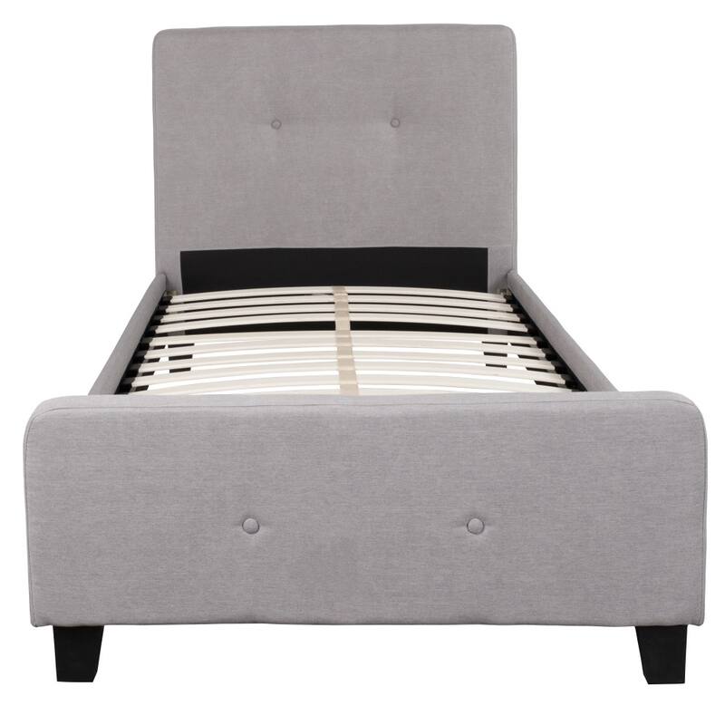 Button Tufted Upholstered Casual Style Platform Bed