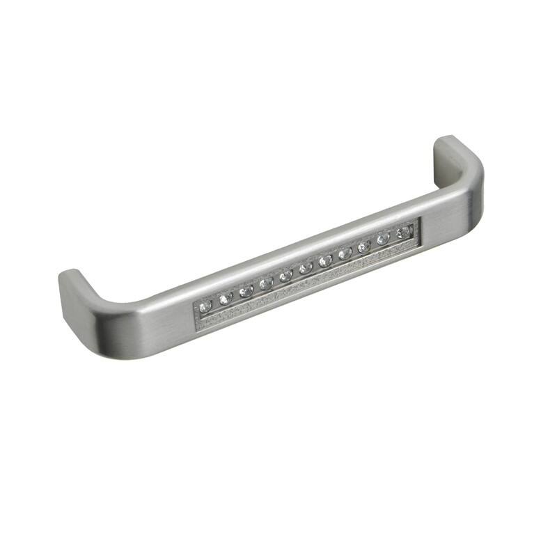 Utopia Alley Gleam Pull Handle - Decorative Cabinet Brushed Nickel Drop Pull Handles, 3.75" Center to Center