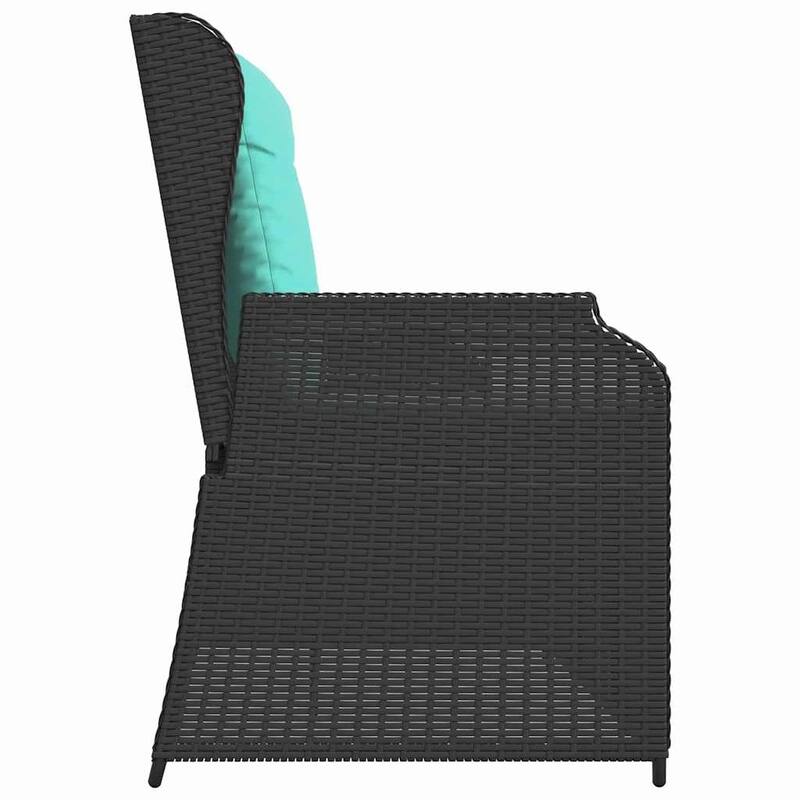 vidaXL Garden Bench with Cushion Brown Poly rattan - 26 x 43 x 37