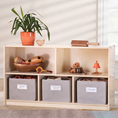 Guidecraft EdQ Essentials Two Shelf Compartment Storage 24''