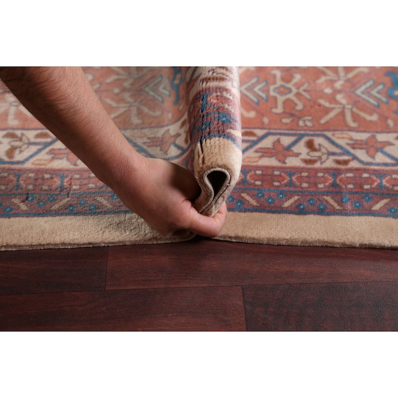 Large Vegetable Dye Art Deco Oriental Area Rug Handmade Wool Carpet - 9'11" x 14'3"