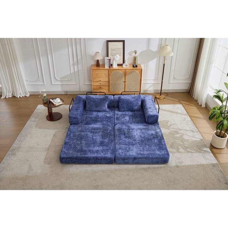 Compression Sofa,Convertible Floor Sofa Bed with Fixed-Shape Frame