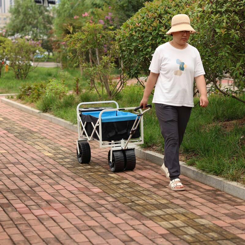 Foldable Garden Utility Cart with 360° Rotating Wheels, Supports 150 lbs