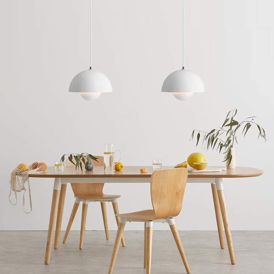 1-Light Danish Scandinavian Dome Pendant Light