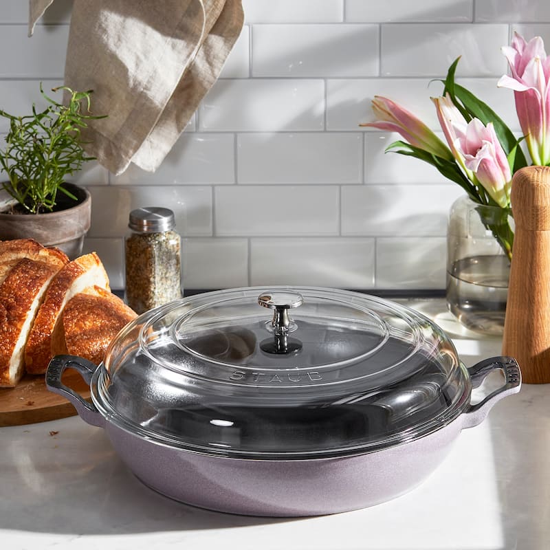 STAUB Cast Iron 3.5-qt Braiser with Glass Lid