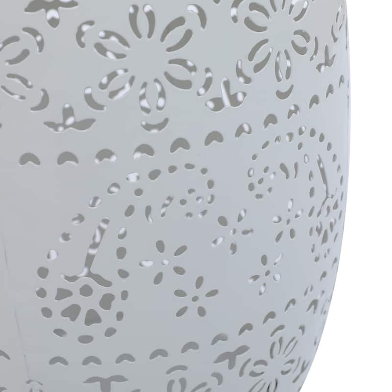 Danya Indoor/Outdoor Iron Side Table with Solar Powered Light and Built-In Battery by Christopher Knight Home