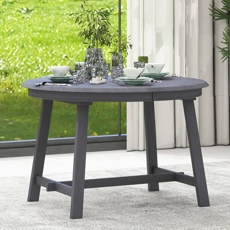 Round Extendable Wood Dining Table