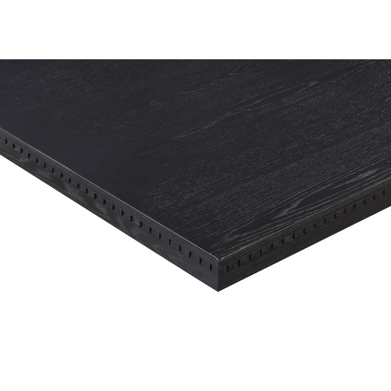 Transitional Rustic Trestle Dining Table 1pc Wooden Solid Wood Wooden Dining Table Dark Finish Rectangular Black Table