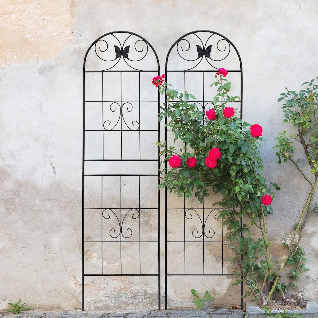 2 Pack Metal Garden Trellis 71in x 19.7in Rustproof Trellis