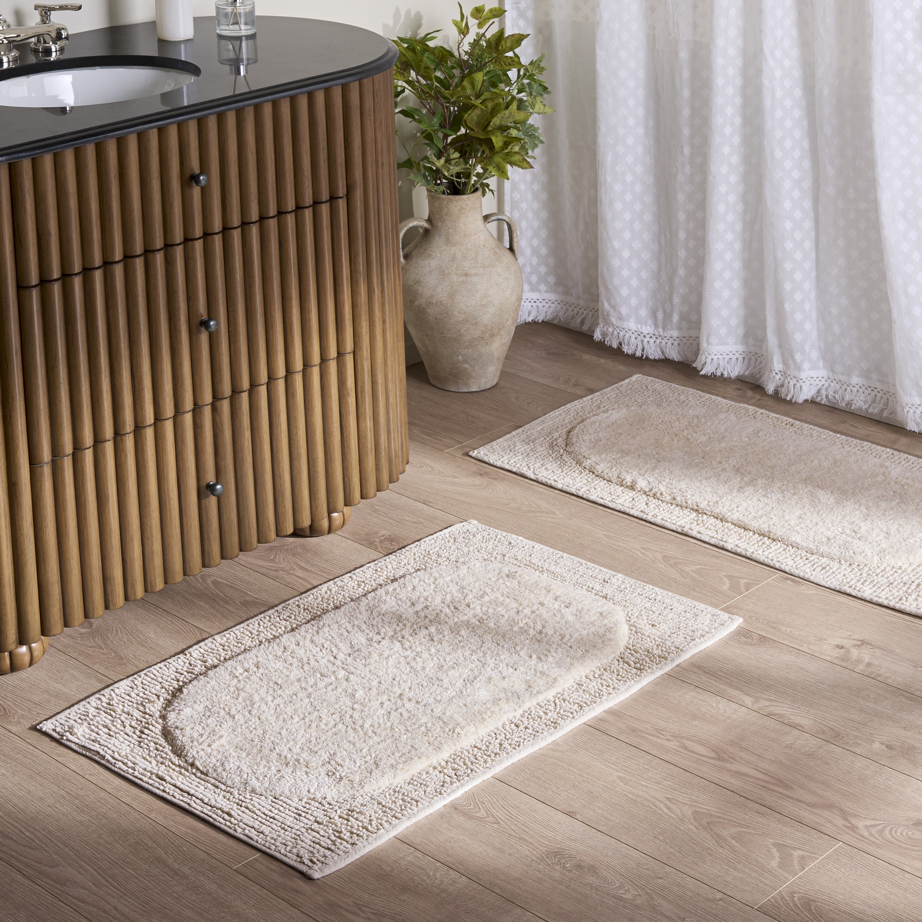 SAFAVIEH Zino Cotton Bath Mat Set of 2, 21 x 34-Inch