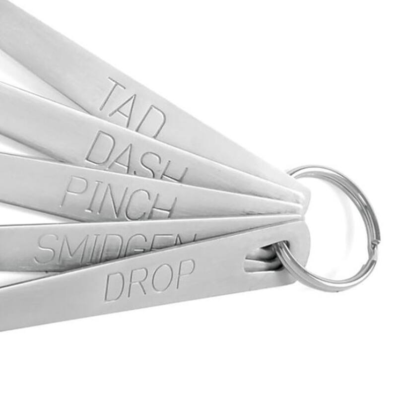 Norpro 5pc Mini Stainless Steel Measuring Spoons Set - Tad, Dash, Pinch, Smidgen and Drop - Silver