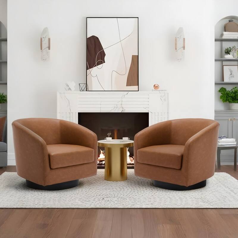 UIXE 360° Swivel Barrel Accent Chair Armchair For Living Room