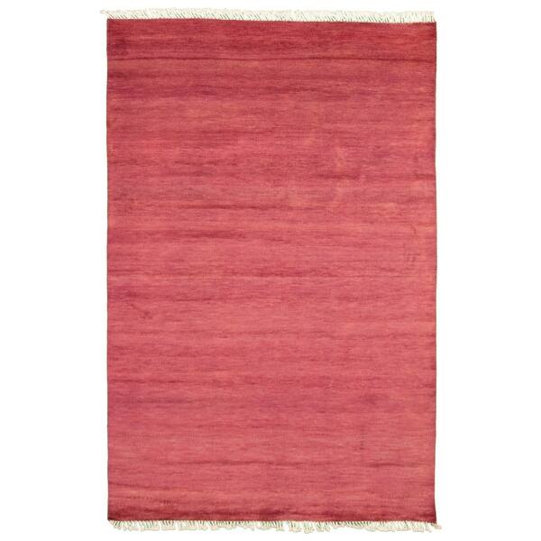 slide 1 of 9, ECARPETGALLERY Hand-knotted Pak Finest Gabbeh Pink Wool Rug - 6'0 x 9'0