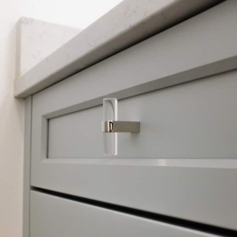 Hapny Home C02-CLR Clarity 2" Wide Solid Metal and Clear Acrylic