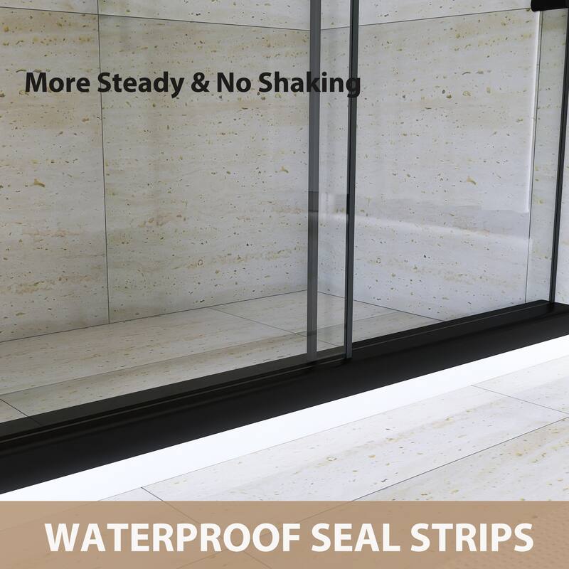 60" x 76" Sliding Frameless Shower Door - 60'' x 0.38'' x 76''