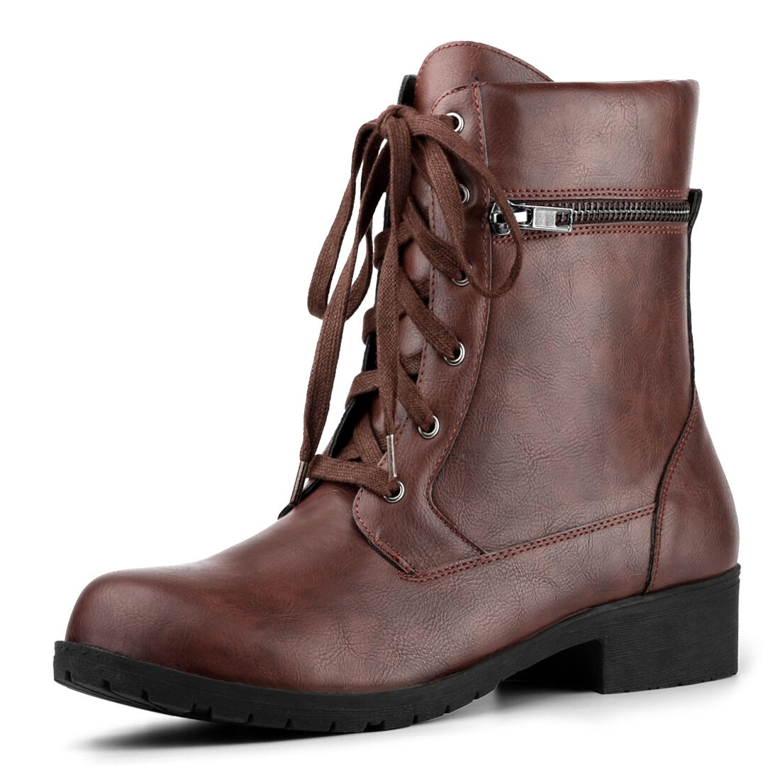 block heel lace up boots