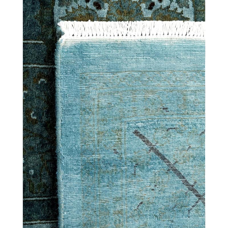 Overton Hand Knotted Wool Vintage Inspired Modern Contemporary Overdyed Gray Area Rug - 6' 1" x 9' 0"