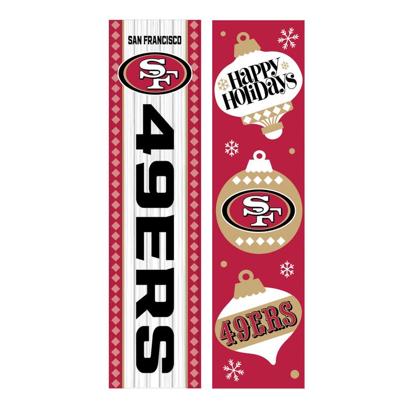47" Double Sided Seasonal Porch Leaner, San Francisco 49ers - 47" x 11.25"