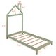 preview thumbnail 9 of 7, Green Wooden Twin Size Platform Bed Frame w/ House-shaped Headboard