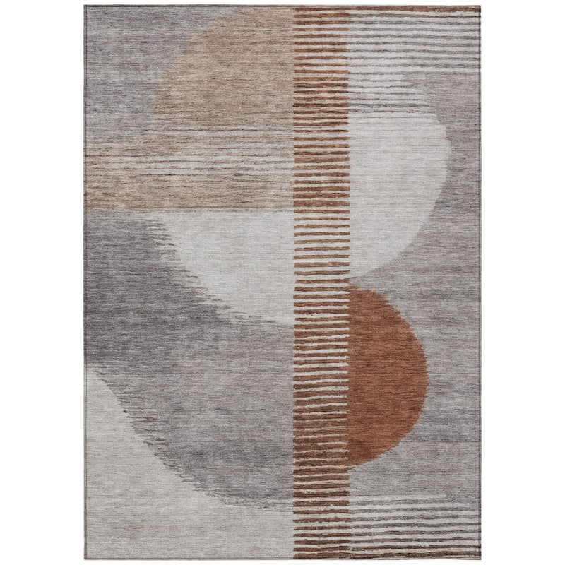 HomeRoots Geometric Transitional Rectangle Outdoor Rug
