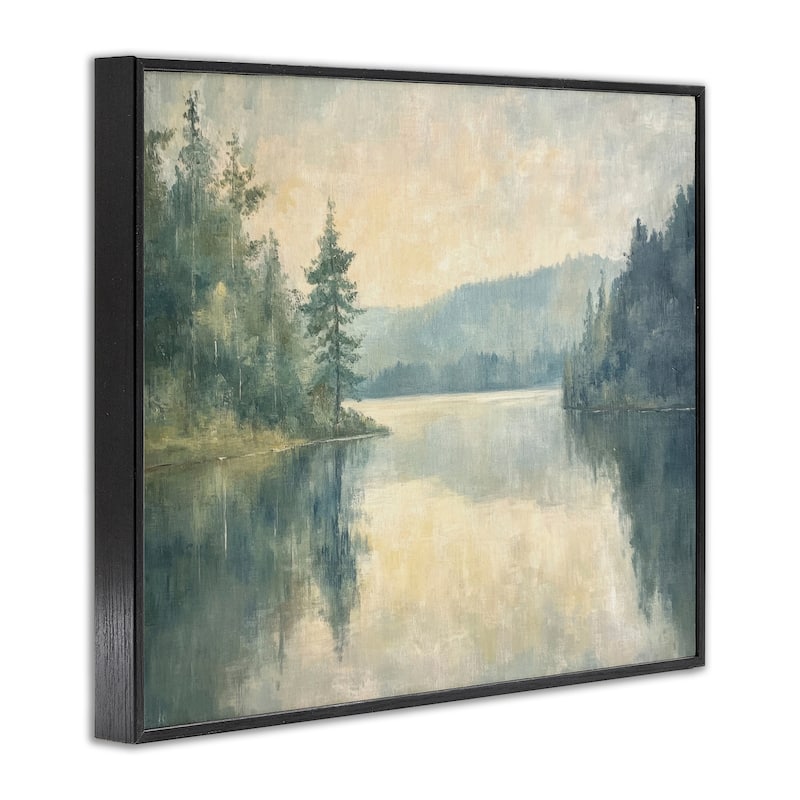Stupell Mountain's Reflection Landscape Framed Giclee Art Design By Petal Prints Design
