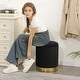 preview thumbnail 48 of 88, Adeco Round Storage Ottoman Footrest Stool Velvet Gold Plating Base