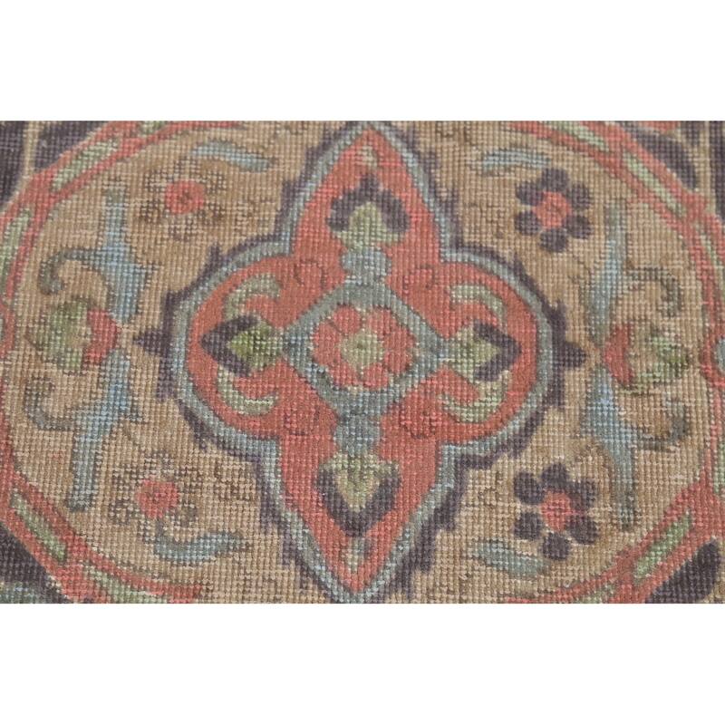Brown Tabriz Persian Vintage Area Rug Handmade Traditional Wool Carpet - 9'4"x 12'9"