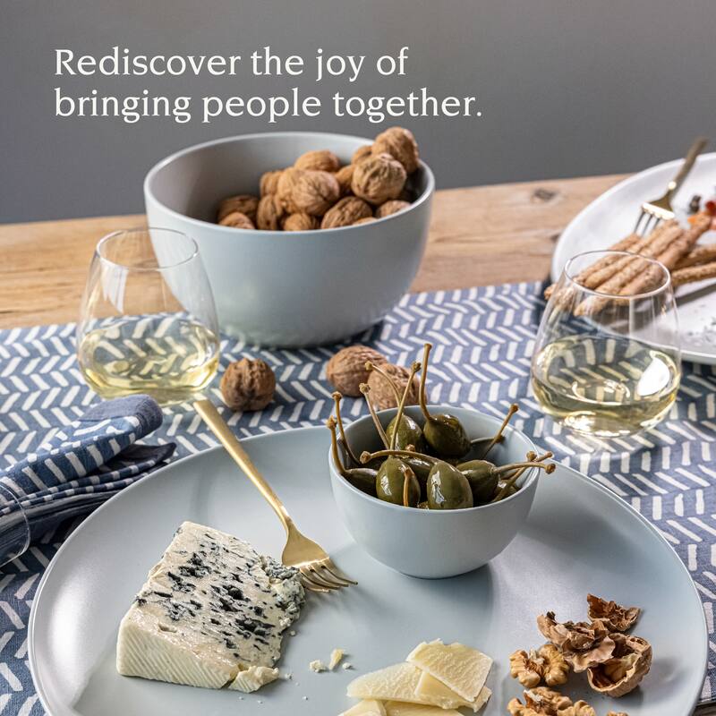 over&back Coupe Semi-Matte Stoneware Tall Serving Bowl, 2.3qt