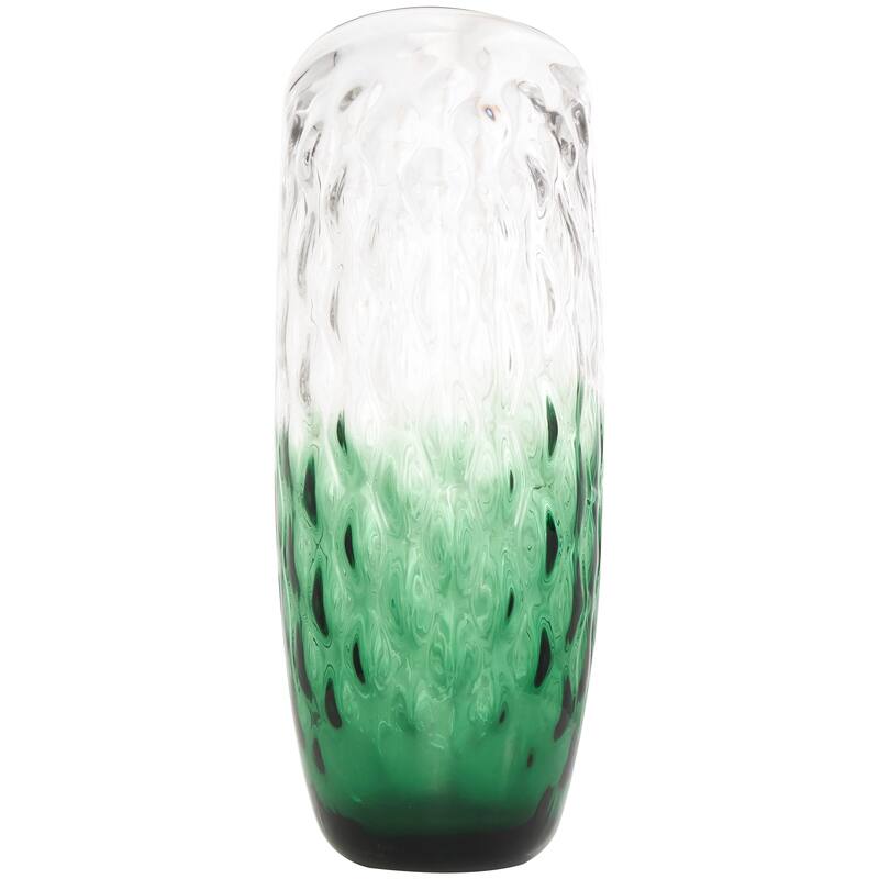 Green Glass Handmade Ombre Vase
