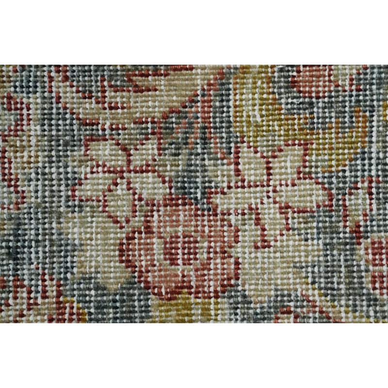 Hand Knotted Oriental 100% Wool Carpet Traditional All-Over Oranges & Rust Sultanabad (Ziegler) Area Rug - 12' 9'' X 9' 5''