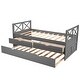 preview thumbnail 6 of 37, Twin Size Wooden Daybed with 2 Drawers and Trundle for Kids Teens
