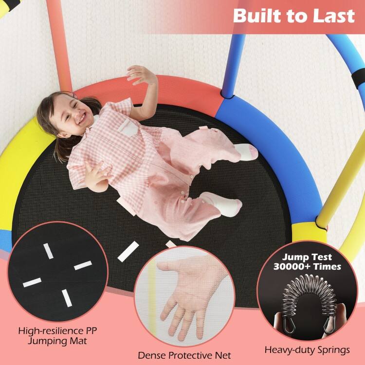 55" Kids Trampoline Gift for for 3-6 Years Old Boys and Girls-Green