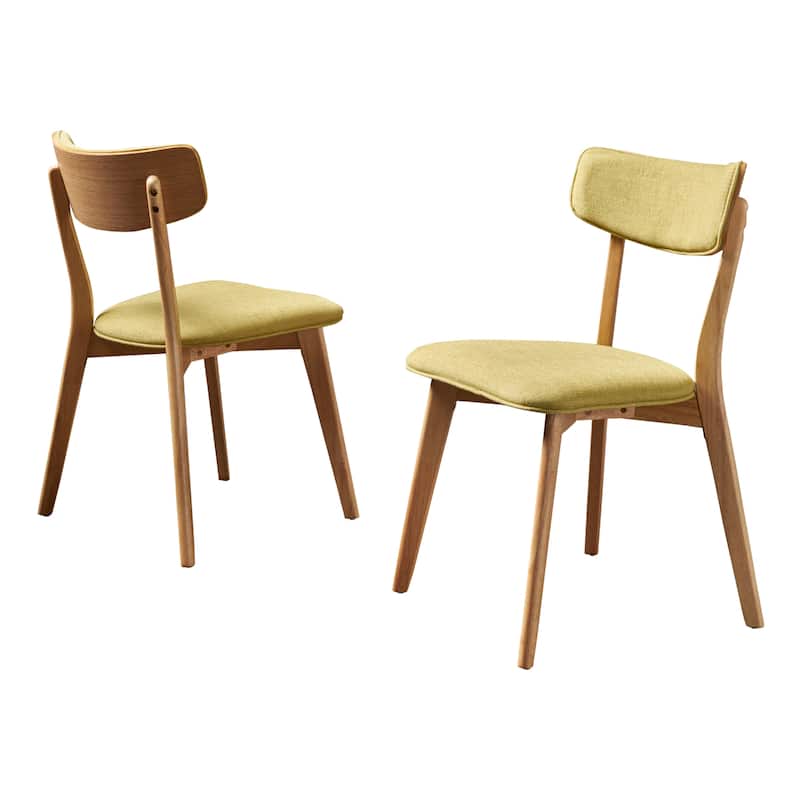 Chazz Mid-Century Modern Upholstered Rubberwood Dining Chairs (Set of 2) by Christopher Knight Home