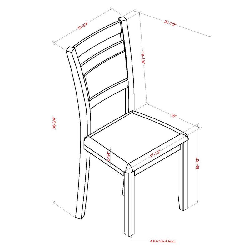 Modern Solid Wood & Fabric Dining Chair, Set of 2