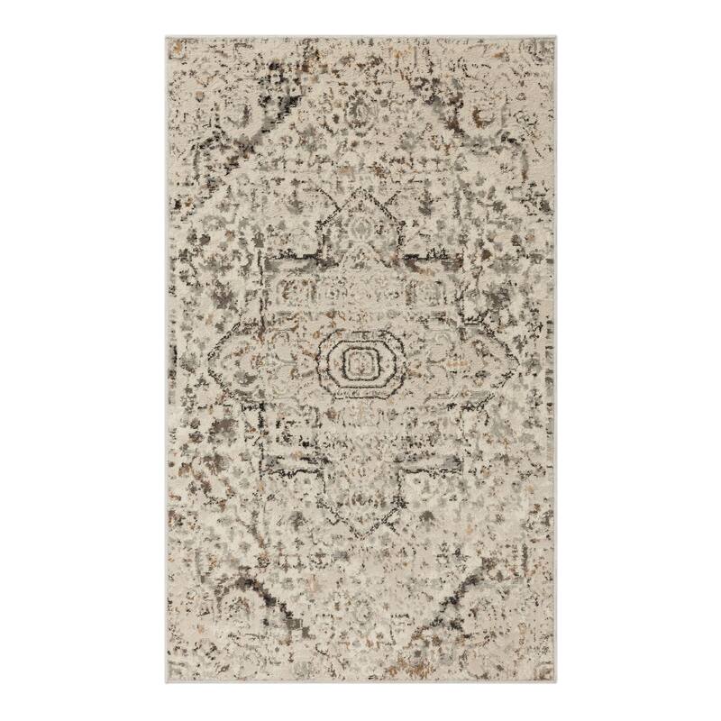 Mohawk Home Paris Floral Ornamental Medallion Woven Area Rug - 3' 9" x 6' - Cream