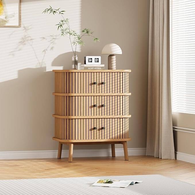 3 Drawer Dresser Set of 2, Chest of Drawers for Bedroom