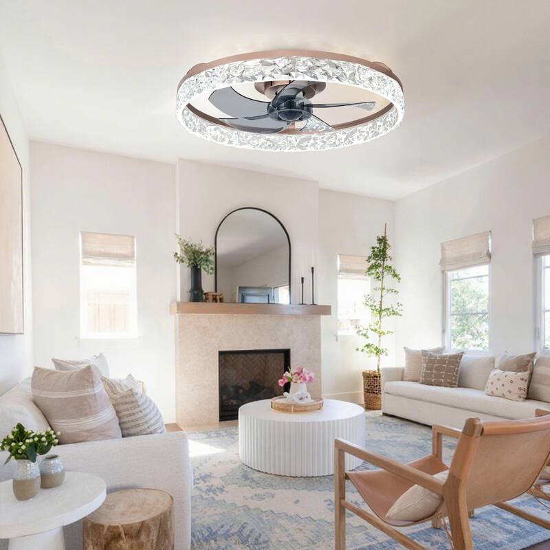 Low Profile Ceiling Fan with Light: 20-16 Inch, App Remote Control, Dimmable 3 CCT LED, 6 Wind Speeds, Ultra Quiet