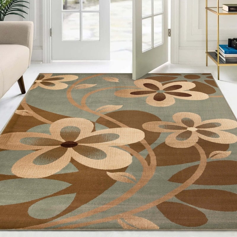 Superior Rosette Modern Bohemian Oversized Floral Indoor Area Rug