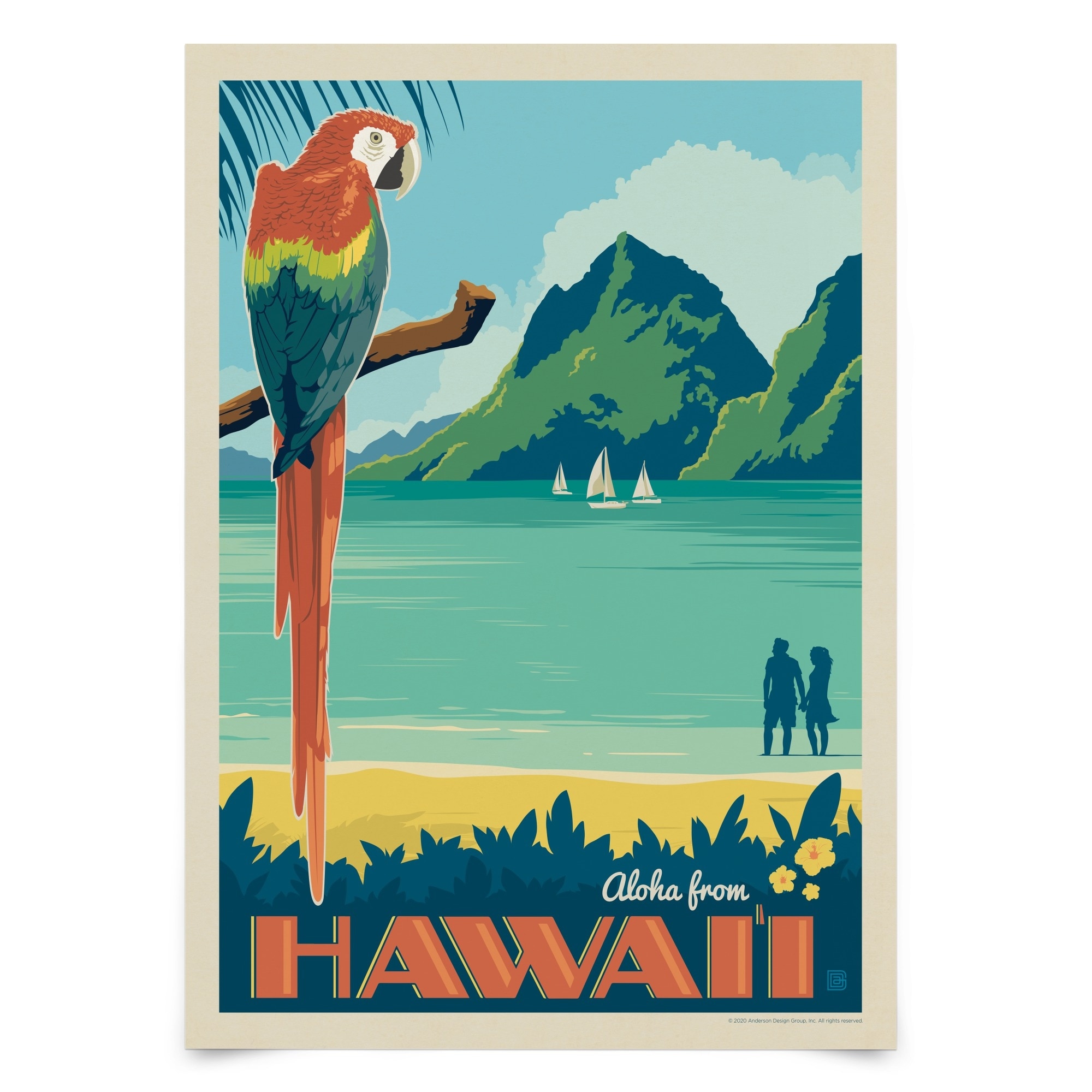Vintage Hawaii Travel Poster - Paradise Design of the Islands