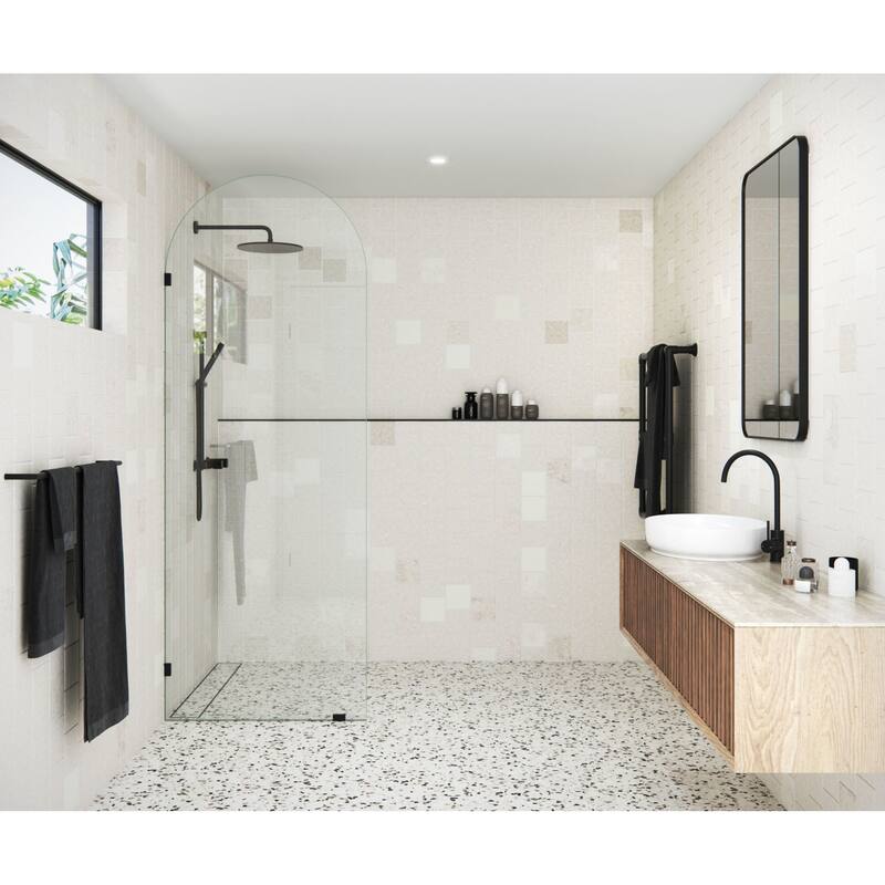 Glass Warehouse ARC-SF-32 Venus 86-3/4" High x 32" Wide Shower Screen - Matte Black