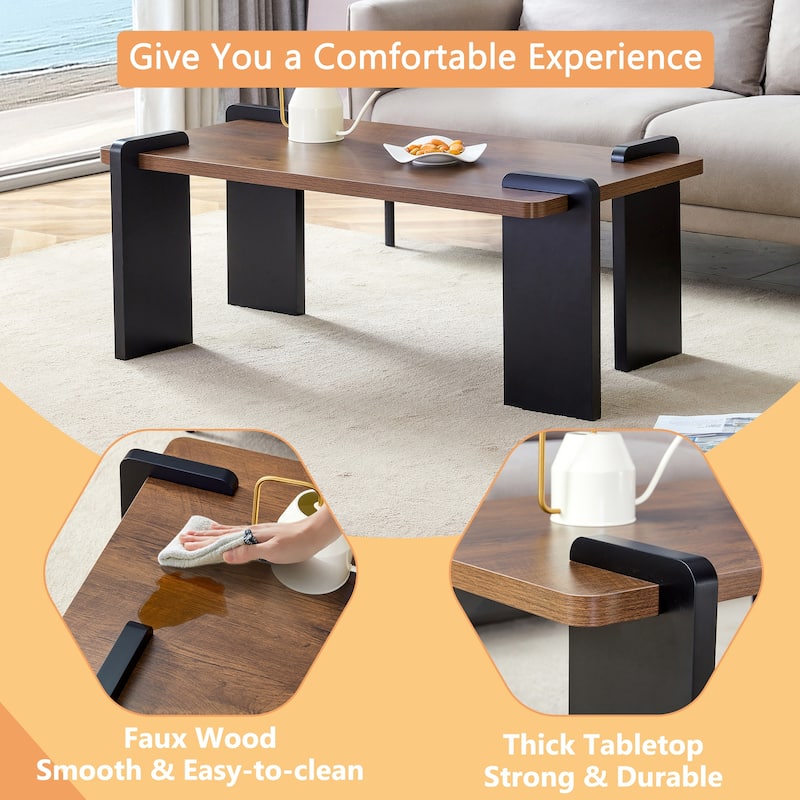 Modern MDF Coffee Table - Minimalist Design, 39.3" L