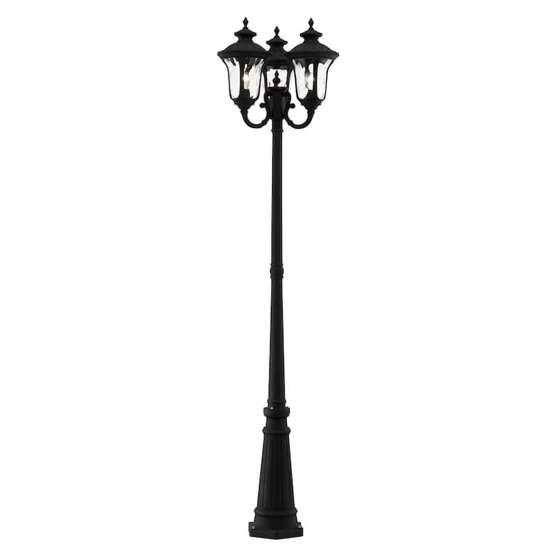 Livex Lighting Oxford 3 Light 87" Tall Outdoor Multi Head Post Light - Textured Black