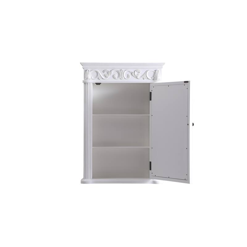 Roman 25" Antique White Medicine Cabinet - White