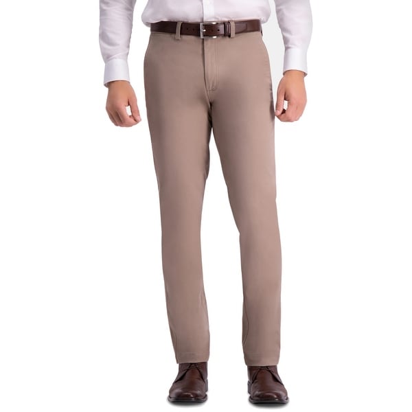 Haggar Mens Pants Beige Size 38x30 Slim Fit Comfort Khakis Stretch. Opens flyout.