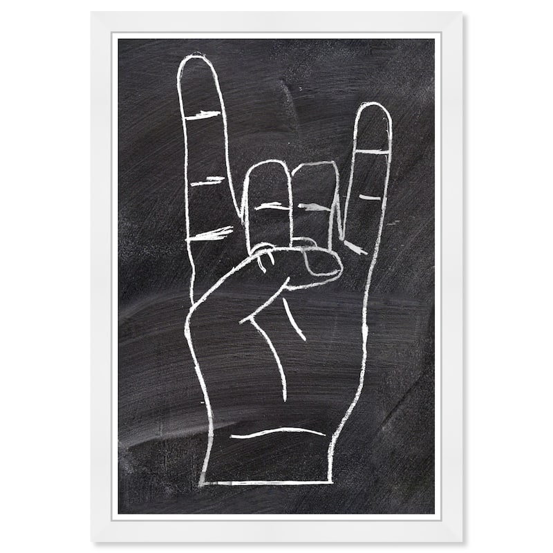 Wynwood Studio 'Rock On' Symbols and Objects Black Wall Art Framed Print