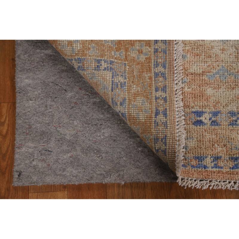 Hand Knotted Oriental 100% Wool Carpet Transitional Geometric Brown Oushak Area Rug - 3' 10'' X 2' 11''