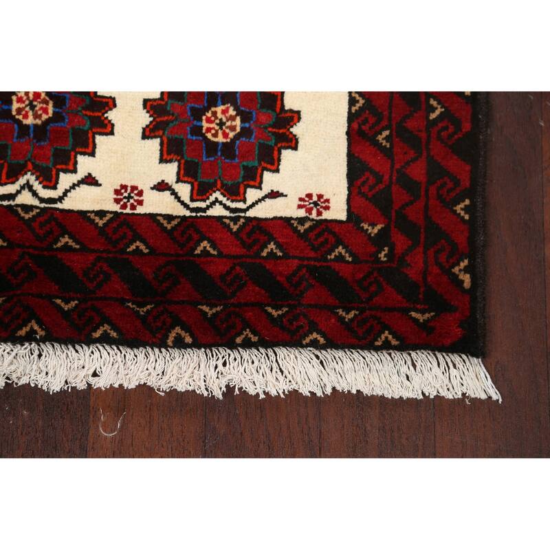 Traditional Geometric Balouch Persian Area Rug Wool Hand-knotted - 3'5" x 6'1"