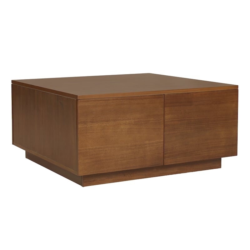 Wood Coffee Table Office Table with Four Storage Drawers, Dining Table Accent Table with Compact Square Design