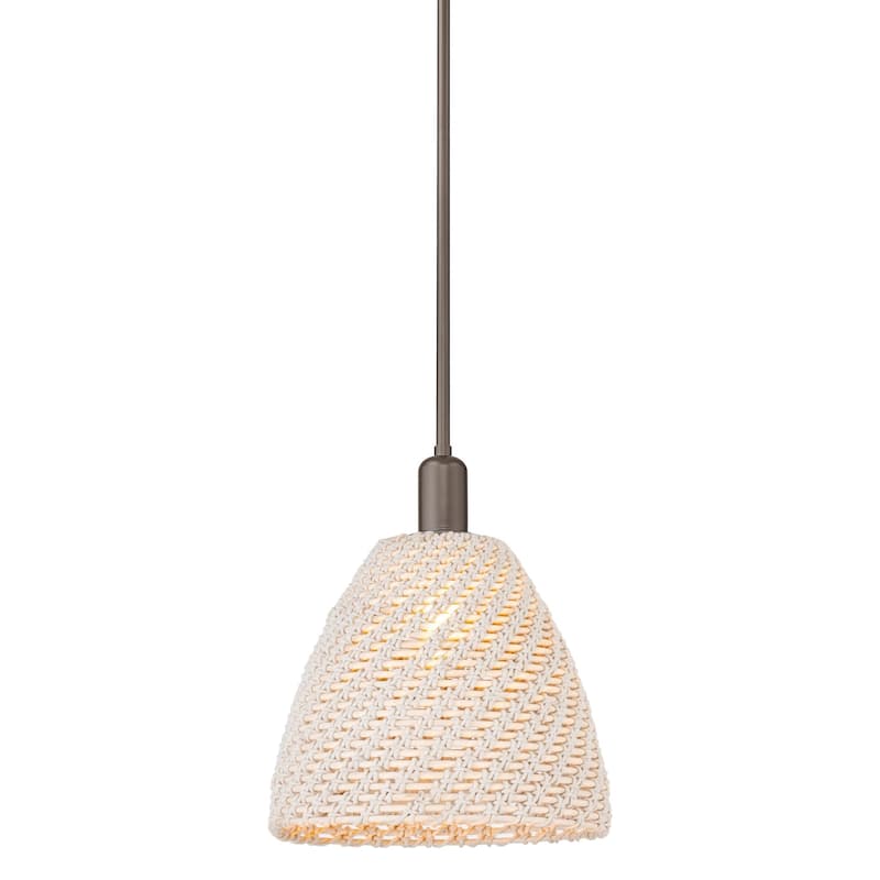 Innovations Lighting 716-1S-14-12 Natural Ballston Dome Pendant - Oil Rubbed Bronze / Natural
