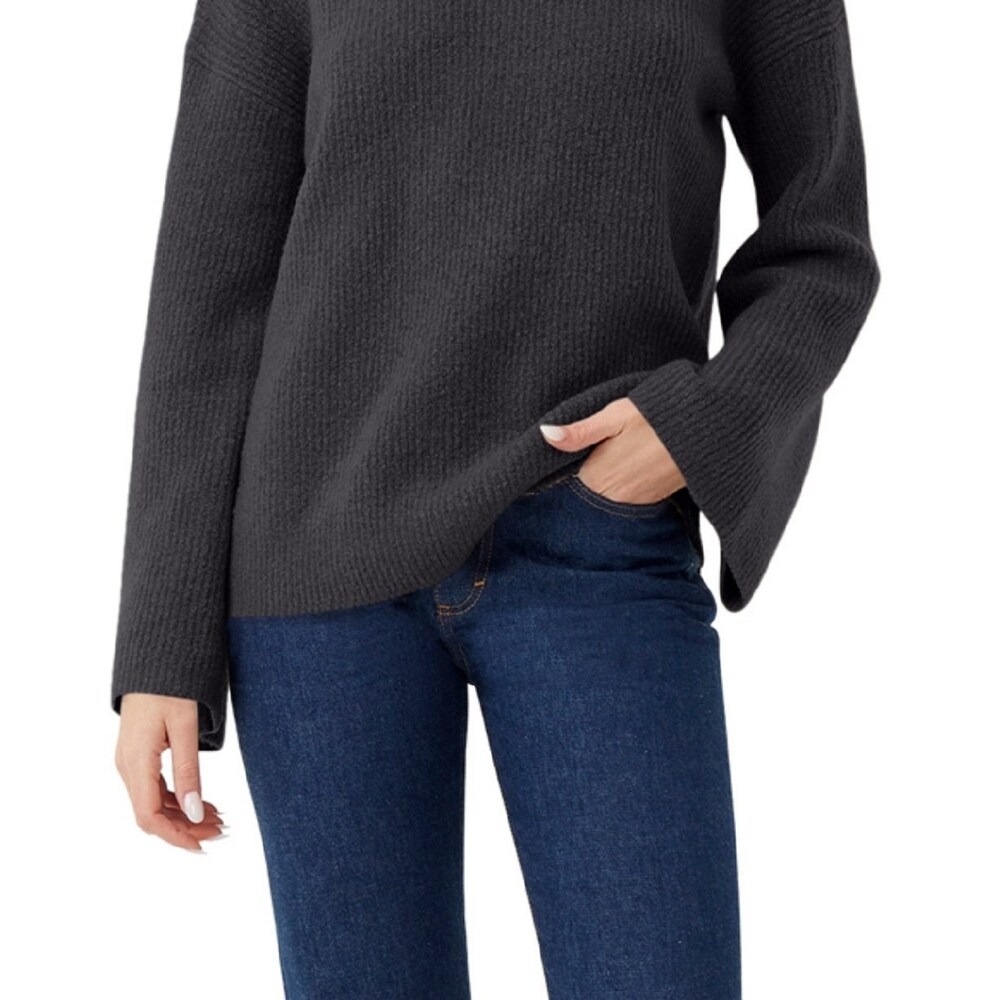 French Connection Women s Flossy Viola High Neck Sweater Grey Size Medium Bed Bath Beyond 40629950